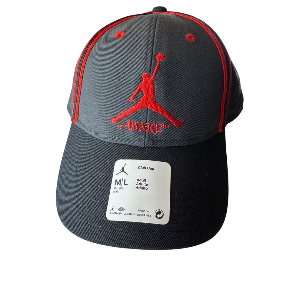 Air Jordan Nike X Awake NY Structured Club Black Bred Medium large FZ0625 Hat